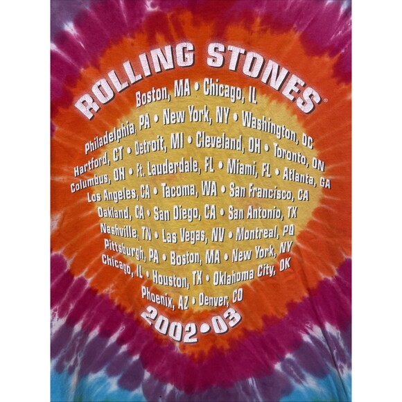 Vintage Rolling Stones Tie Dye Rock Band Concert Tour T Shirt 2002/03 Large L - Picture 8 of 10